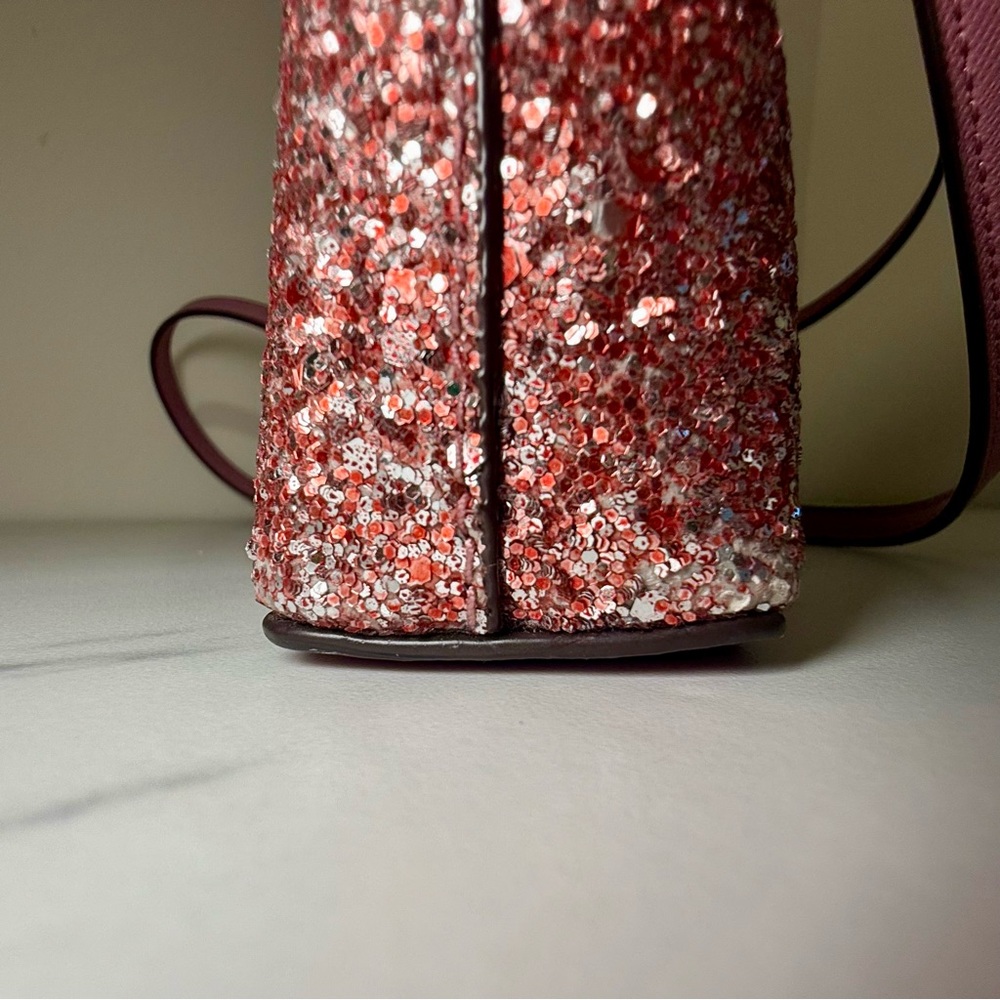 Kate Spade Greta Court Ramey Dusty Peony Glitter Crossbody - Picture 13 of 15